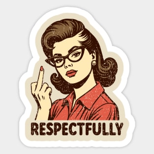 Sassy Woman Flipping Off Middle Finger Sarcasm Sticker
